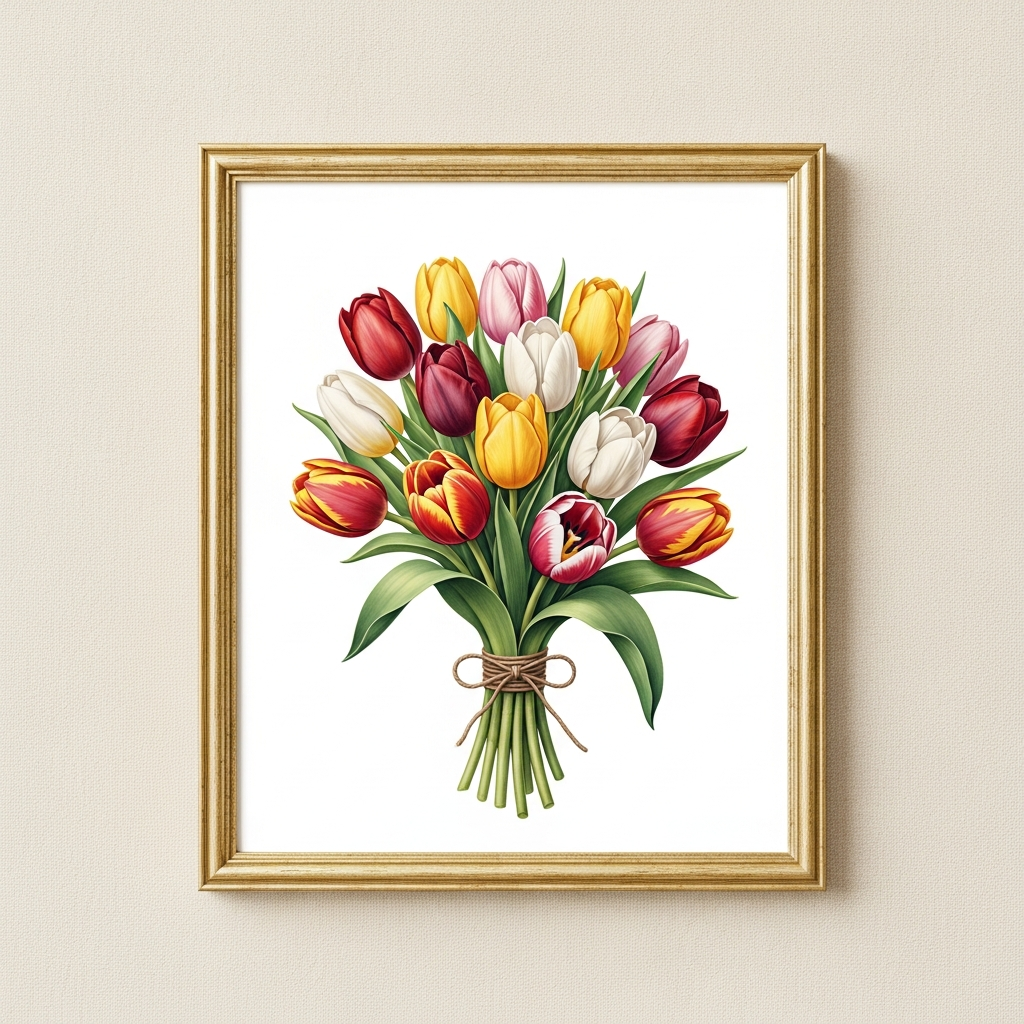 Royal Dutch Tulip Bouquet Print